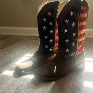 Roper Brown and Red Western Boots